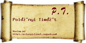Polónyi Timót névjegykártya